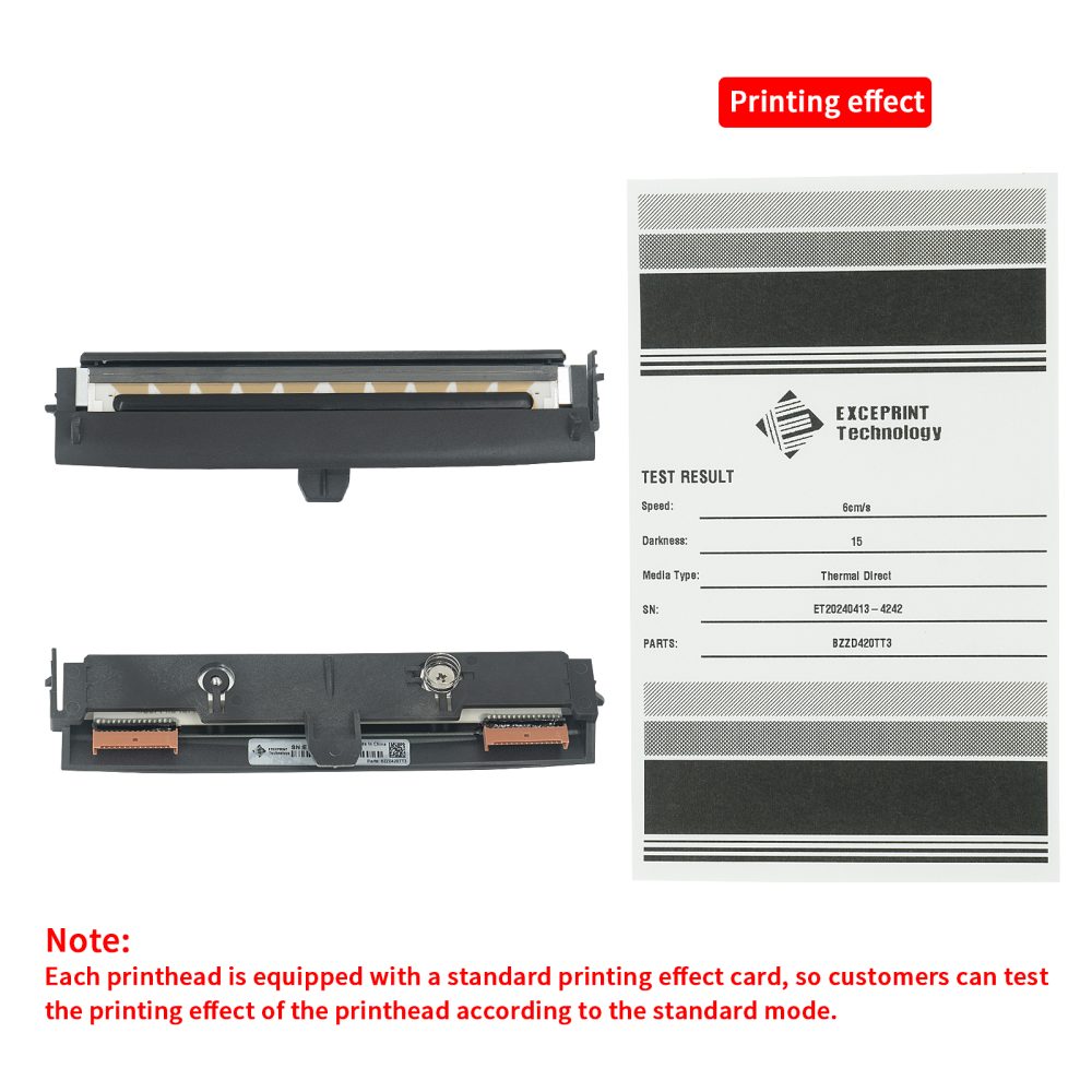 Exceprint Printhead Compatible with Zebra ZD420T ZD620T ZD621T Printhead 300dpi Thermal Label Printer (PN:P1080383-227/P1112640-241) - Image 2