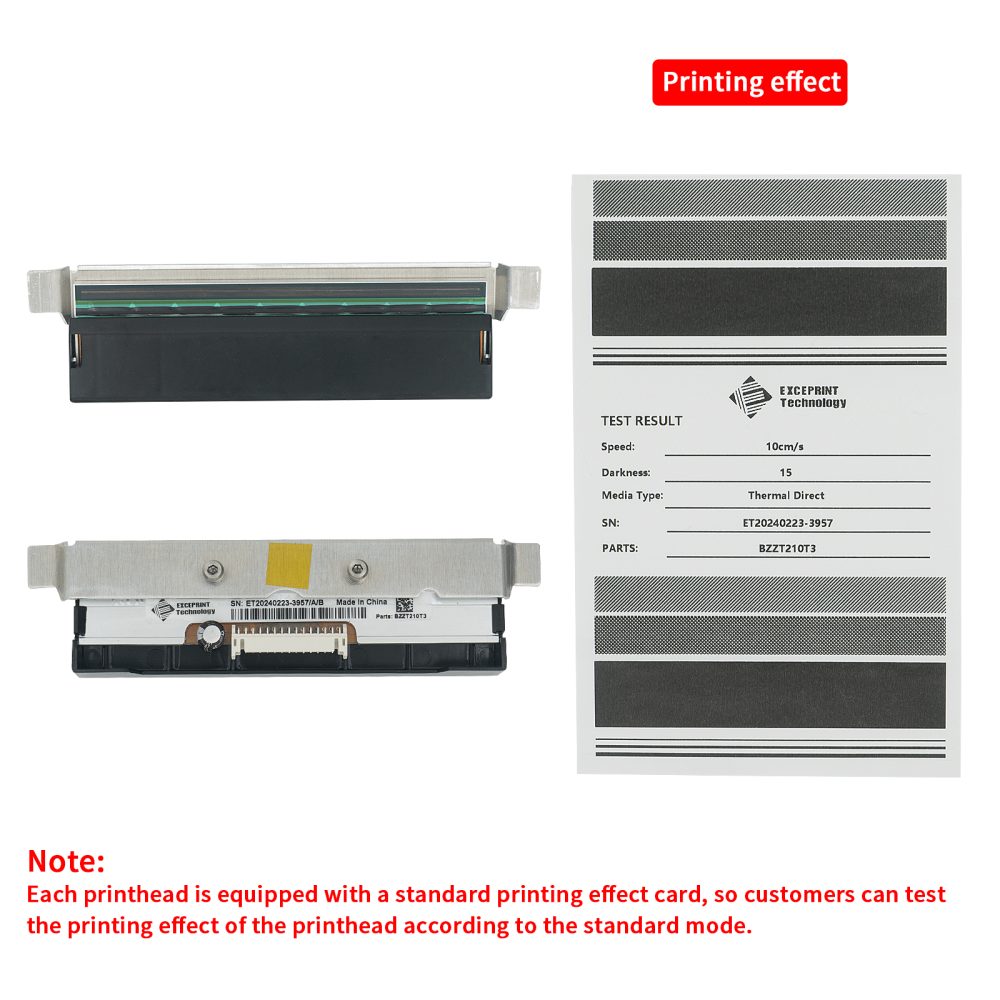 Exceprint Printhead Compatible with Zebra ZT210 ZT220 ZT230 Printhead 300dpi Thermal Label Printer (PN:P1037974-011) - Image 2