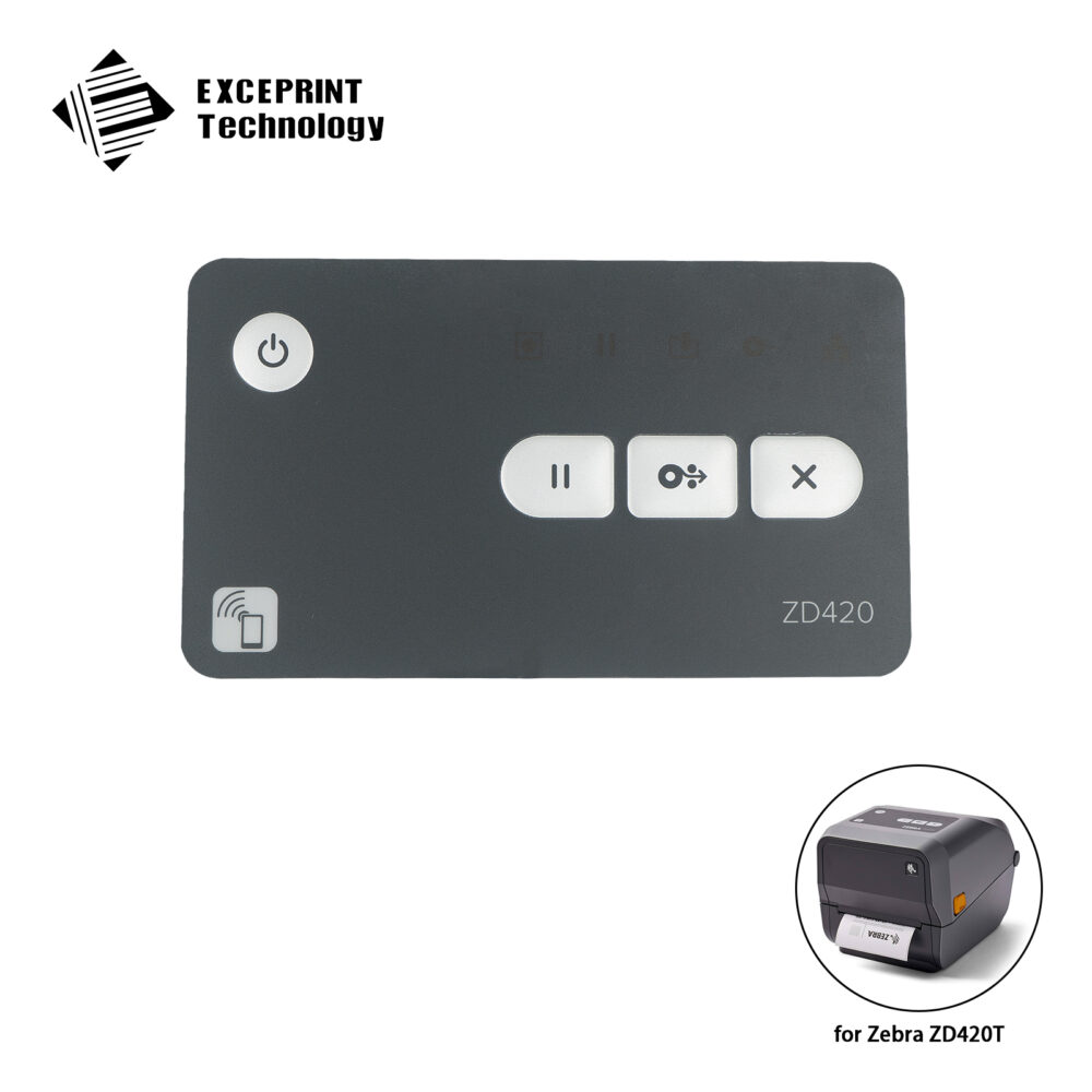 Nameplate (contains nameplates with and without the Print Touch icon) for Zebra ZD420T  (P1080383-201)